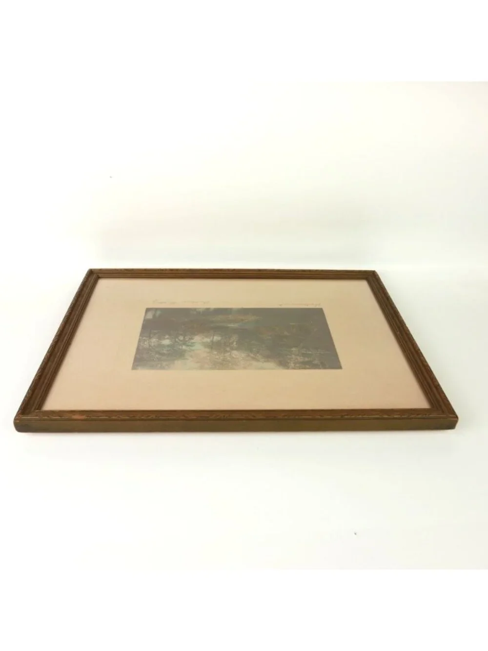 Wallace Nutting Hand Colored Photograph Print Watersmeet Stream Antique Framed